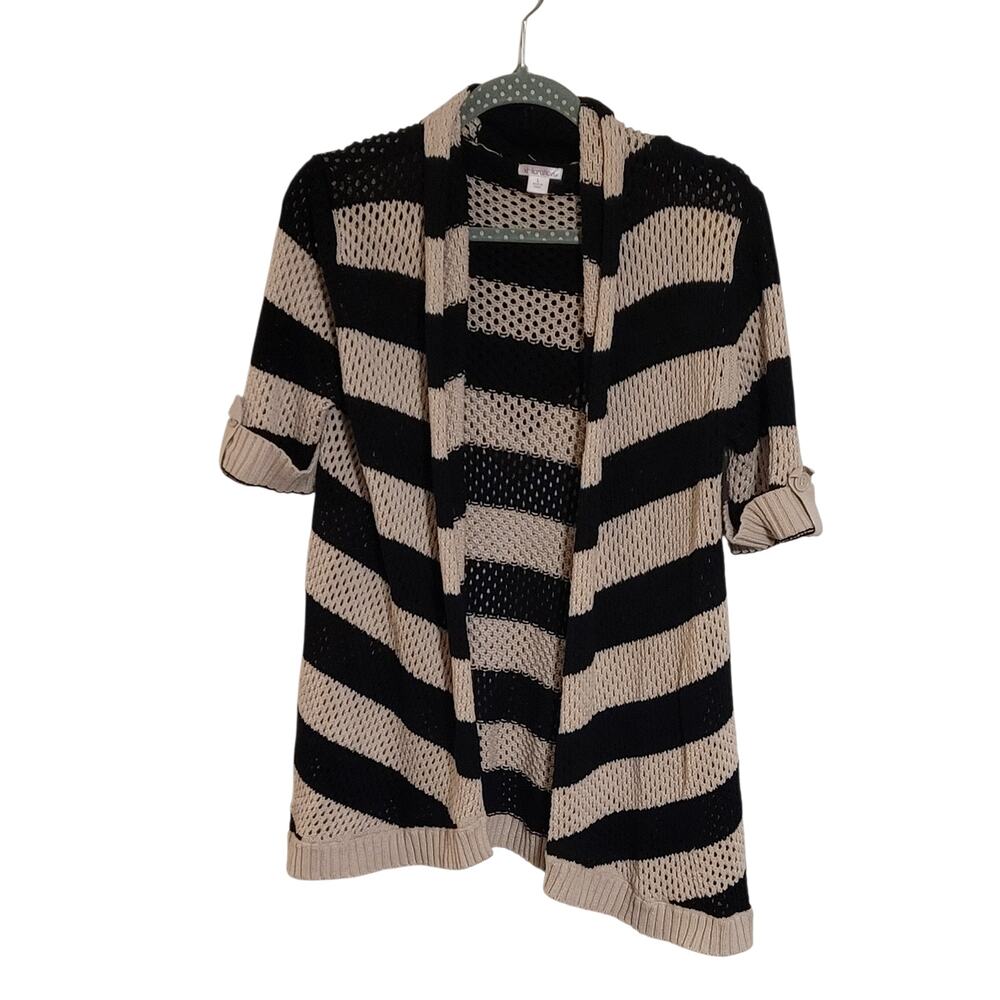 Xhilaration Womens Open-Front Knit Cardigan w short cuffed sleeves Size L EUC - Picture 2 of 10